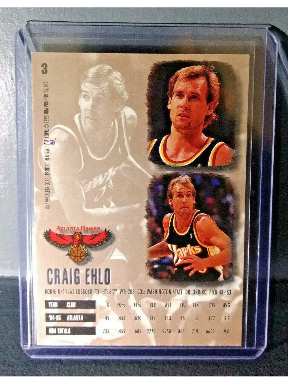 1995-96 Craig Ehlo Fleer Ultra #3 Basketball Card